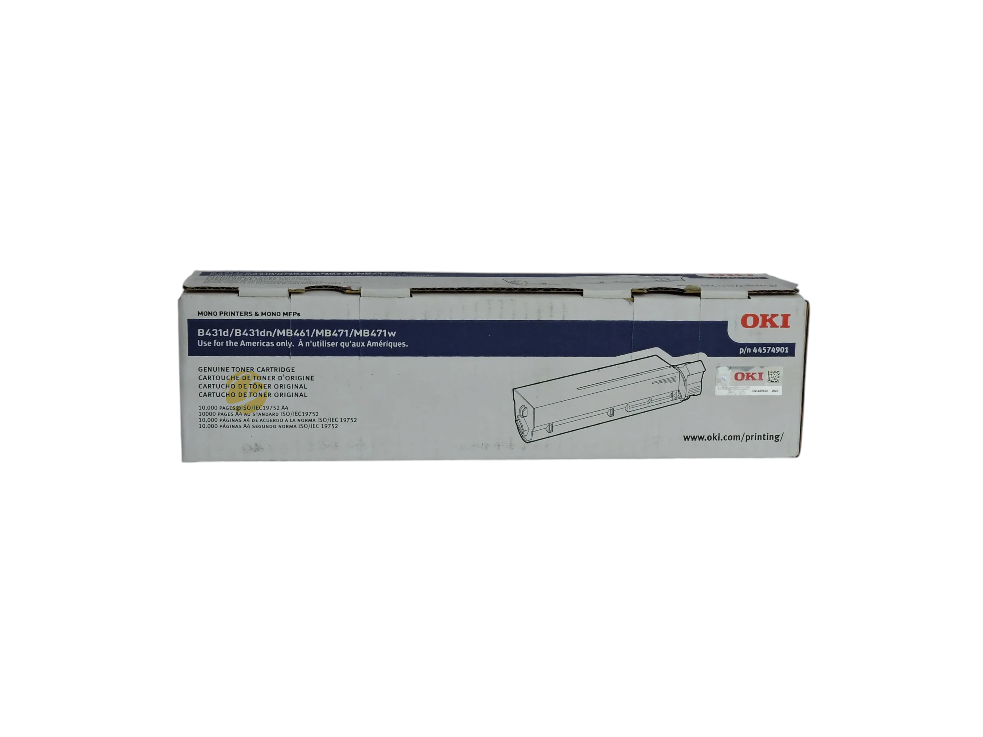 Cartucho de tóner negro original Okidata 44574901 para impresoras láser monocromáticas de Compras Perfectas